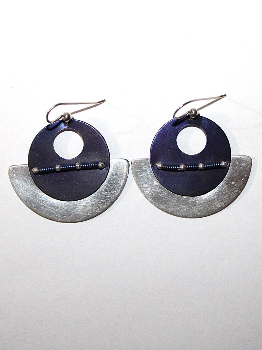 Sterling Silver Abstract Mixed Media Earrings